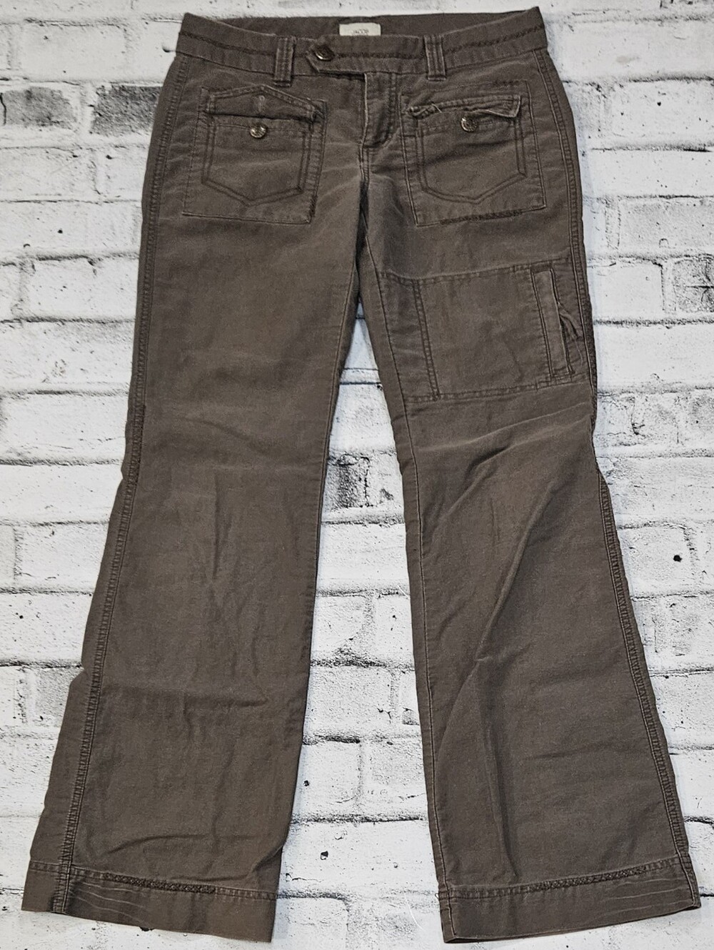 Jacob Connexion Women's Cargo Pants Size 7 8 Brown Utility Wide Leg